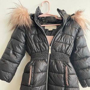 Black and rose gold Michael kohrs girls coat 4t
